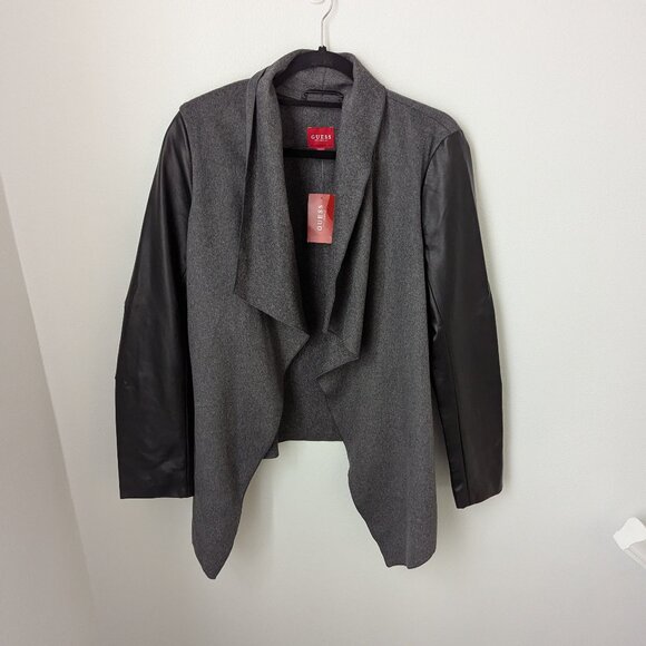 NWT Guess Women's Ahria Wool Blend Drape Open Jacket, Large - Picture 1 of 4
